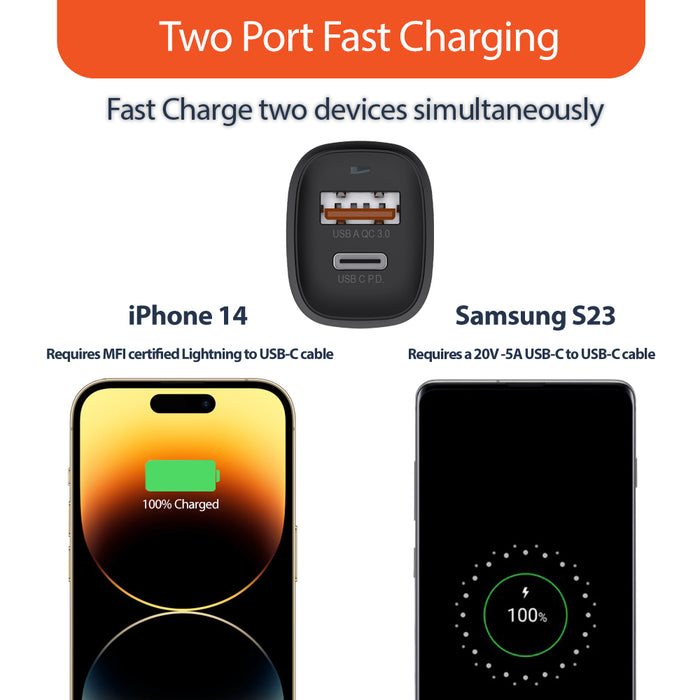 Uolo Volt 30W PD Car Charger with 18W USB A Port