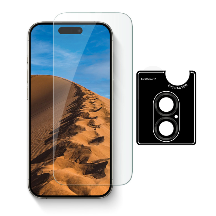 Uolo Shield Tempered Glass Screen Protector + Camera Lens Glass Bundle