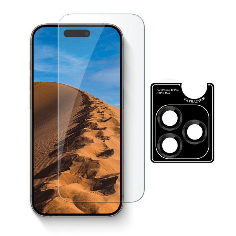 Uolo Shield Tempered Glass Screen Protector + Camera Lens Glass Bundle