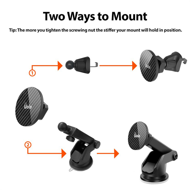 Uolo Volt 15W Magnetic Wireless Charging Car Mount