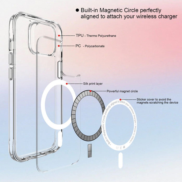 Uolo Soul+ Clear Protective Mag Case for iPhone 15