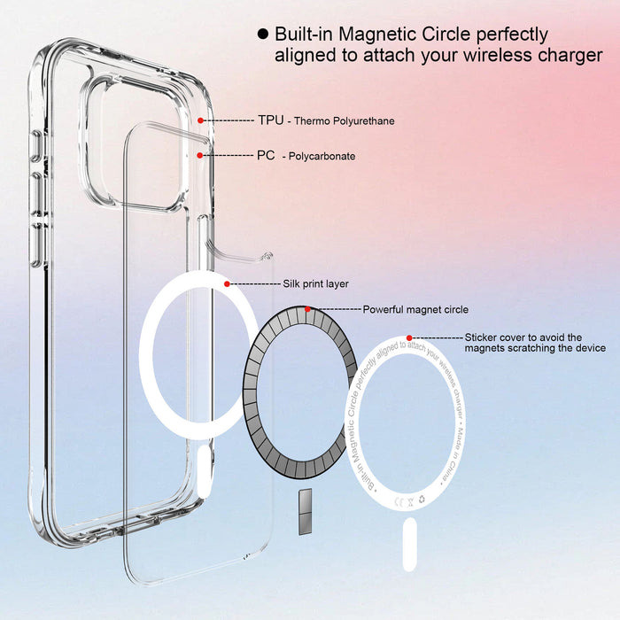 Uolo Soul+ Clear Protective Mag Case for iPhone 15 Pro