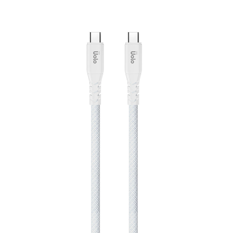 Uolo Link 1.5m Braided USB C to C Gen2 Charge & Sync Cable, White
