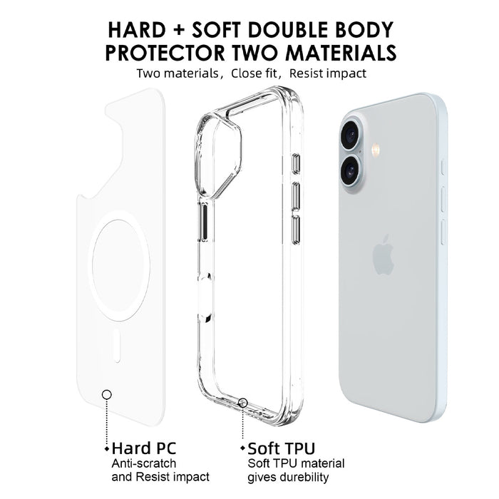 Uolo Protection Bundle for iPhone 16 Plus – Shield Tempered Glass with Alignment Tray & Soul+ Clear MagSafe Case | Screen Protector + Shockproof Slim Case for iPhone 16 Plus