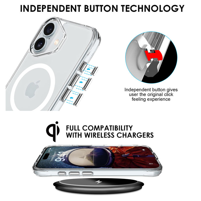 Uolo Protection Bundle for iPhone 16 Plus – Shield Tempered Glass with Alignment Tray & Soul+ Clear MagSafe Case | Screen Protector + Shockproof Slim Case for iPhone 16 Plus