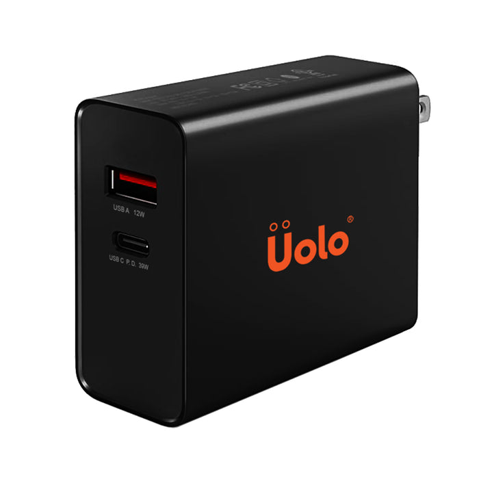 Uolo Volt 39W PD Wall Charger with 12W Smart USB A Port