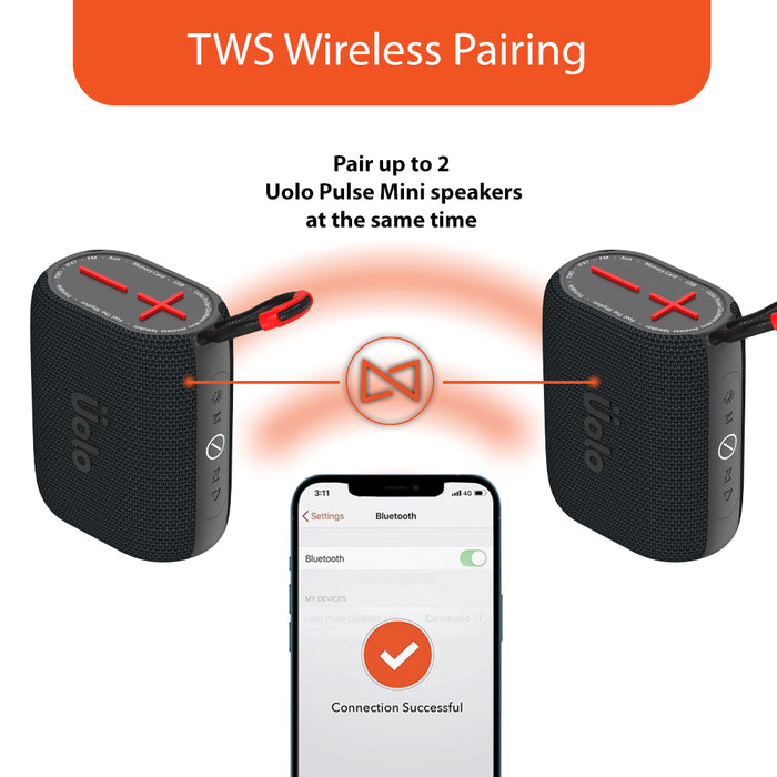 Uolo Pulse GloWave Mini Wireless & FM Radio Speaker