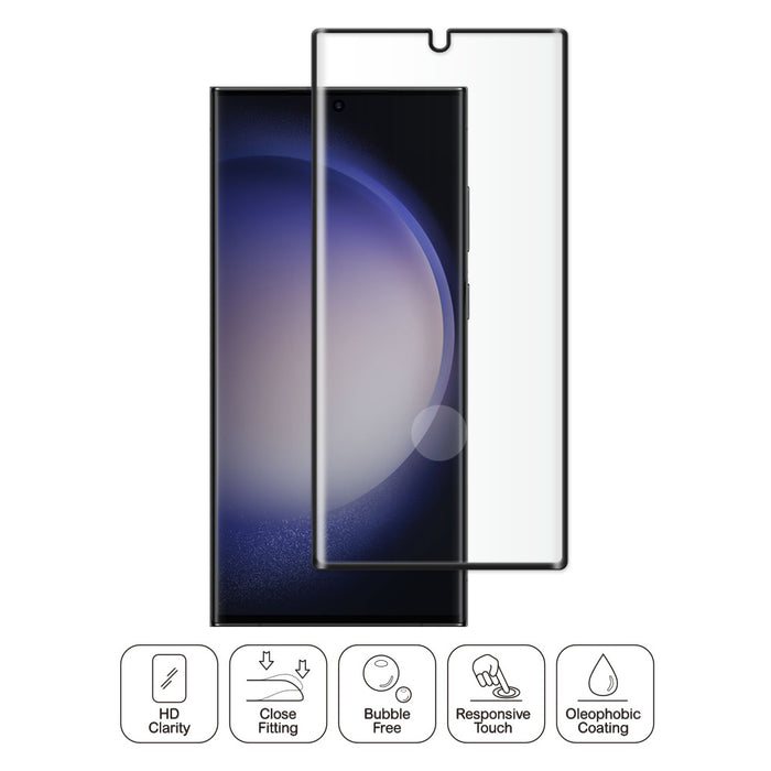 Uolo Shield 3D Tempered Glass Screen Protector (Case Friendly) for Samsung Galaxy S23 Ultra