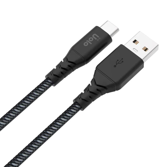 Uolo Link 2m Braided USB C to USB A 3.0 Charge & Sync Cable