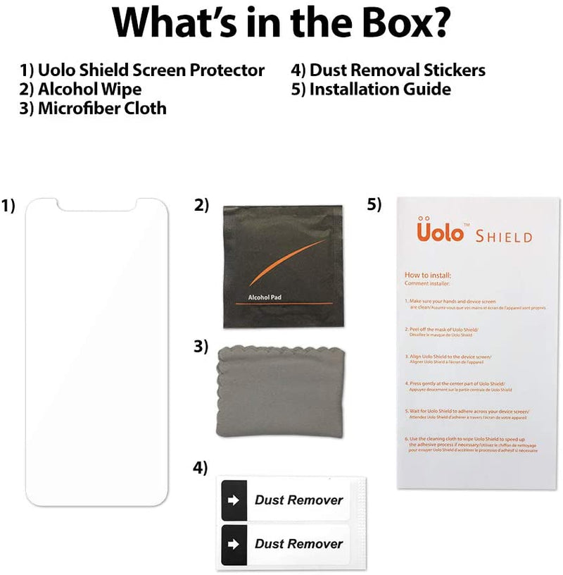 Uolo Shield Tempered Glass Screen Protector for iPhone 14 Plus / 13 Pro Max / 12 Pro Max
